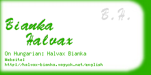 bianka halvax business card